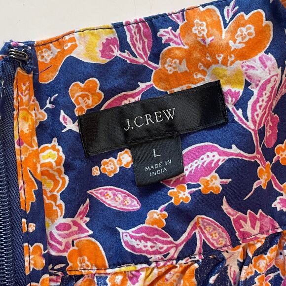 J. Crew Flowy Cotton Poplin Camisole Women's Large Painted Block Print Flowy Top - Picture 6 of 10